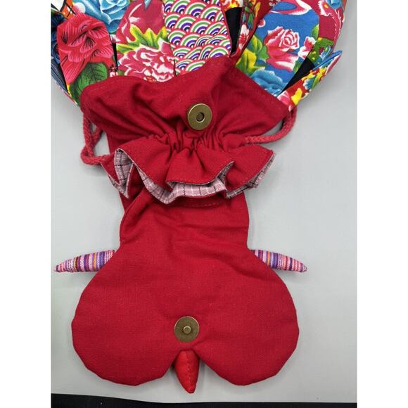 Owl Backpack Drawstring Quilted Patchwork Boho Retro Multicolored Festival - Picture 6 of 12